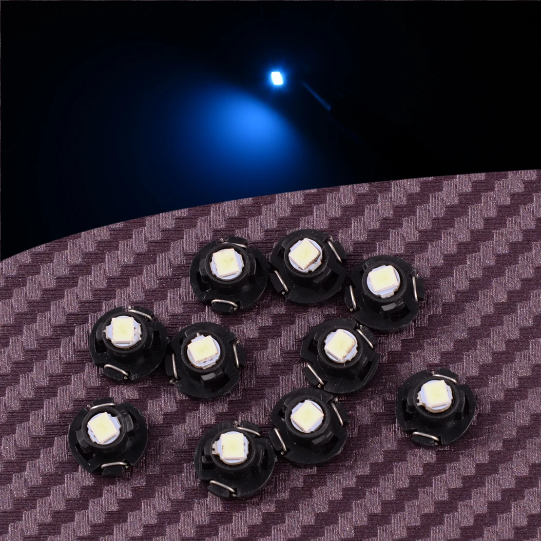 10 Pz/Set Ice Blue T4 T4.2 Neo Wedge 1Smd Led Cluster Instrument Dash Lampadine Per Clima 12V Adatto Per Universale