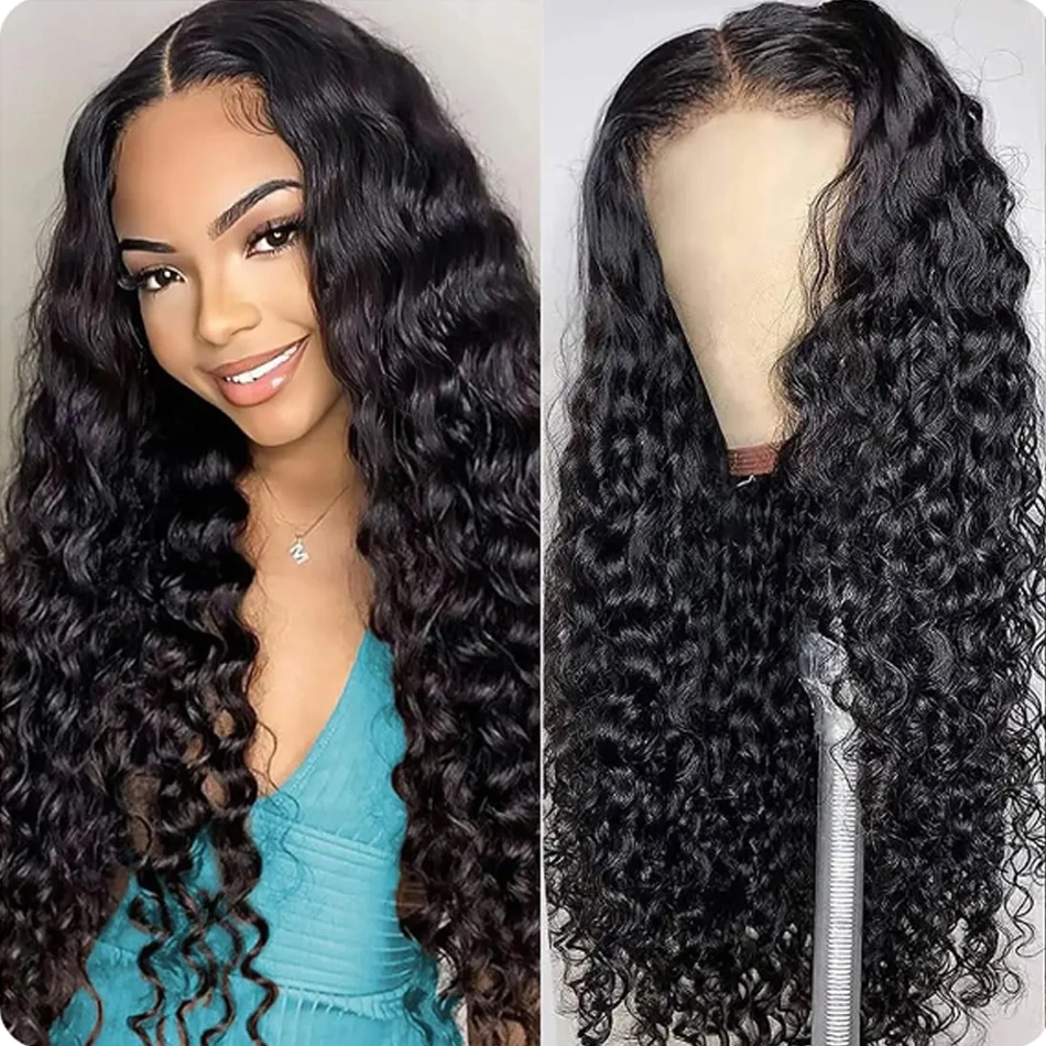 Human Hair Wig Glueless Water Wet and Wavy 13x4 Lace Closure Wigs Human Hair Lace Front Wig Human Hair Deep Wave Frontal Wigs For Black Women human hair wig lace front wig human hair wigs front lace wig