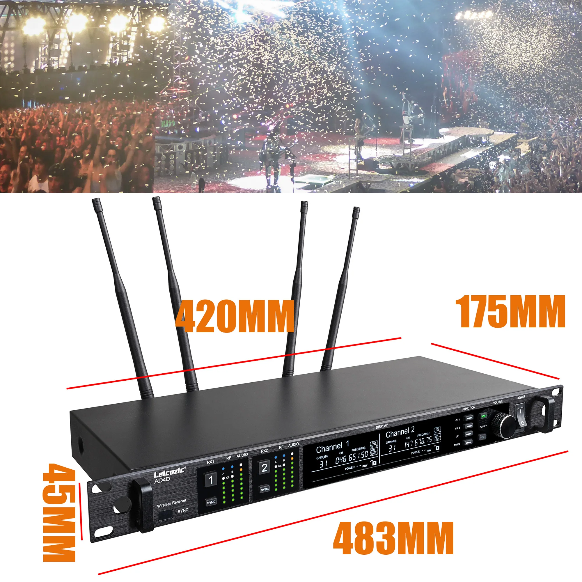 Leicozic Professional Wireless Microphone Chrome KSM8 AD4D Fit Beta58 Beta87a Dual Microfone Lapel Headset Mic Stage Performance