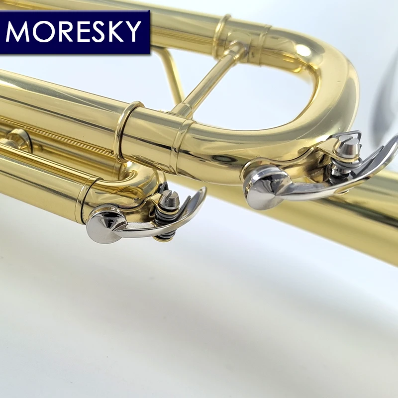 MORESKY Trumpet Bb Flat Brass Gold-painted Musical Instrument MTR-101