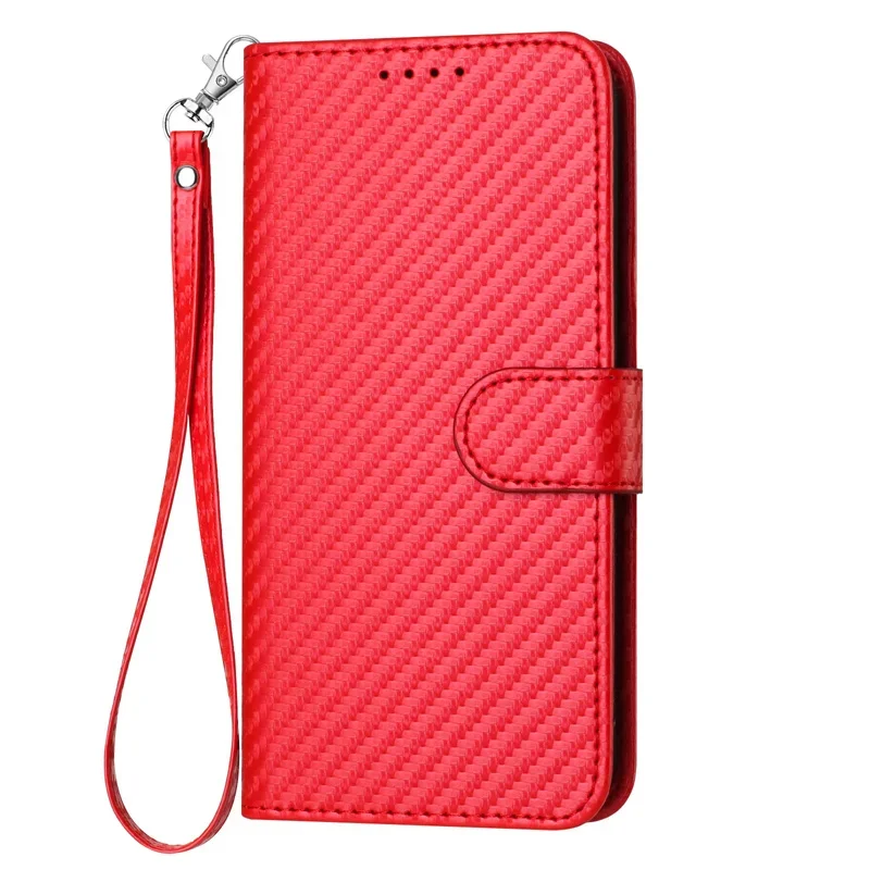 Premium Carbon Fiber Leather Magnetic Stand Wallet Case