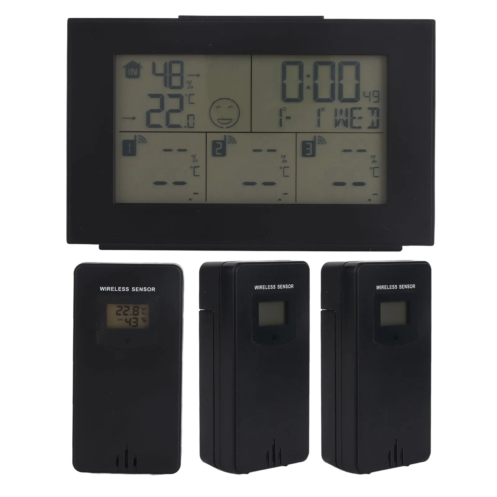 

Weather Clock Weather Monitor Clock Wireless 3 Channels for Outdoor