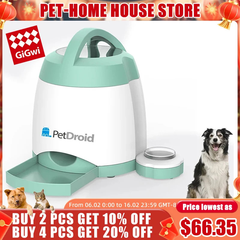 

GiGwi Pet Supplies Petdroid Series Smart Food Fort Slow Dog Bowl Dog Memory Trainer Push Button Type Auto Feederfor Dog Puppy