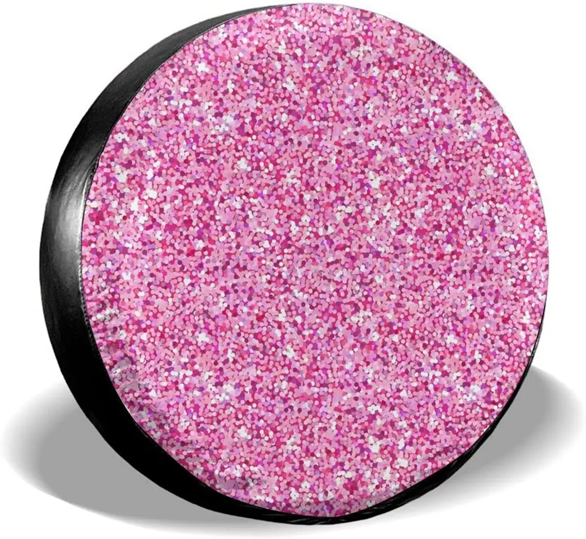

Delumie Fall Decor Pink Glitter Spare Tire Covers Cute Car Accessories for Women Rv Tire Covers for Trailers Jeep SUV Truck and