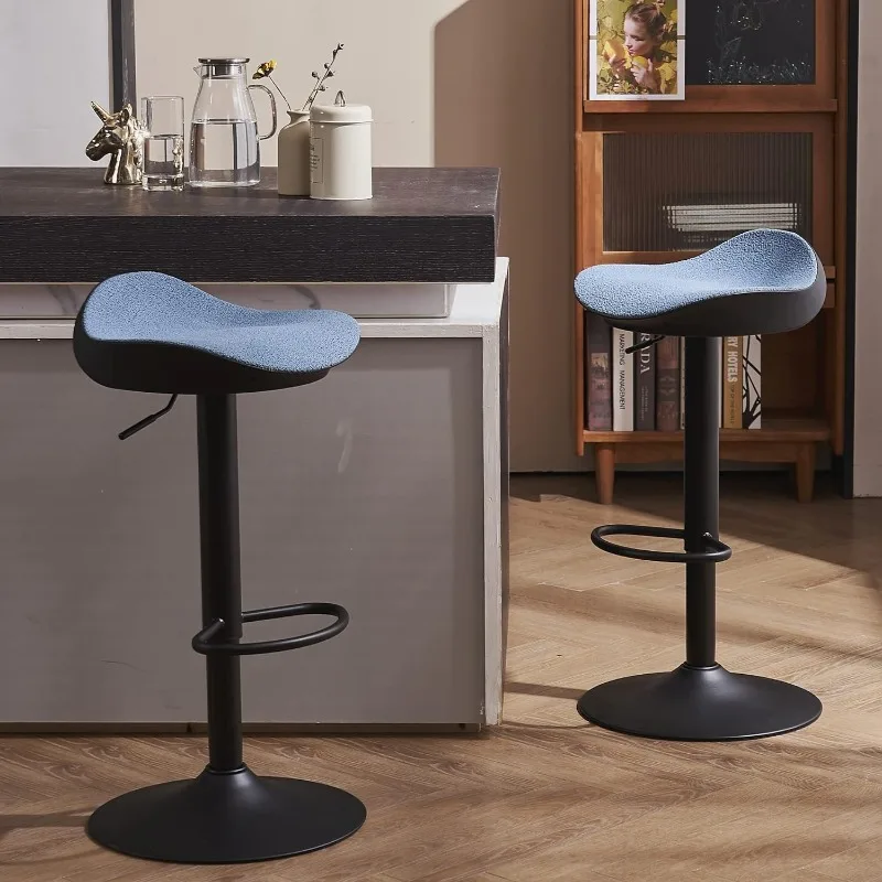 

Bar Stools Set of 2 Counter Height Barstools for Kitchen Island, Black Swivel Height Adjustable Bar Chairs