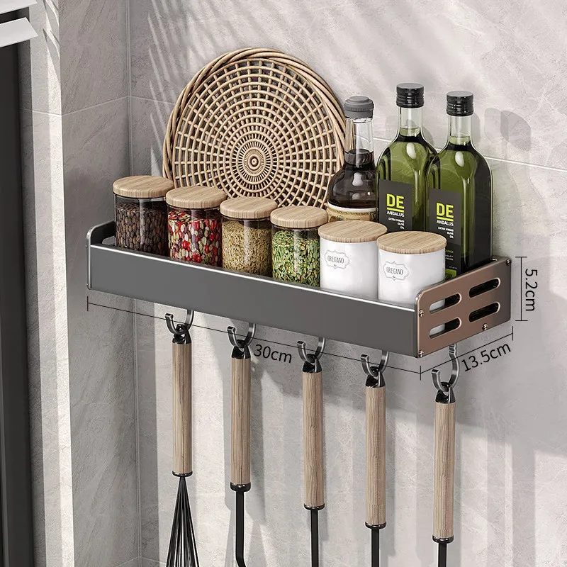 Gunmetal Wall Mounted Kitchen Rack 6