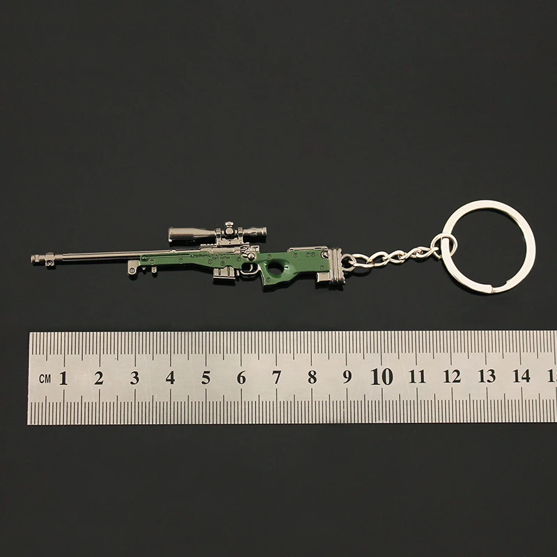PUBG Game Keychain Weapon Pan Helmet Bulletproof Vest Gun Model Metal Pendant Chaveiro Backpack Car Key Holders 2