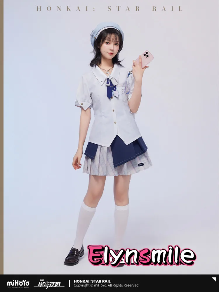 honkai-chemise-blanche-a-manches-courtes-pour-femme-accessoire-de-cosplay-serie-7-mars-bouton-Etudiant-college-Ete