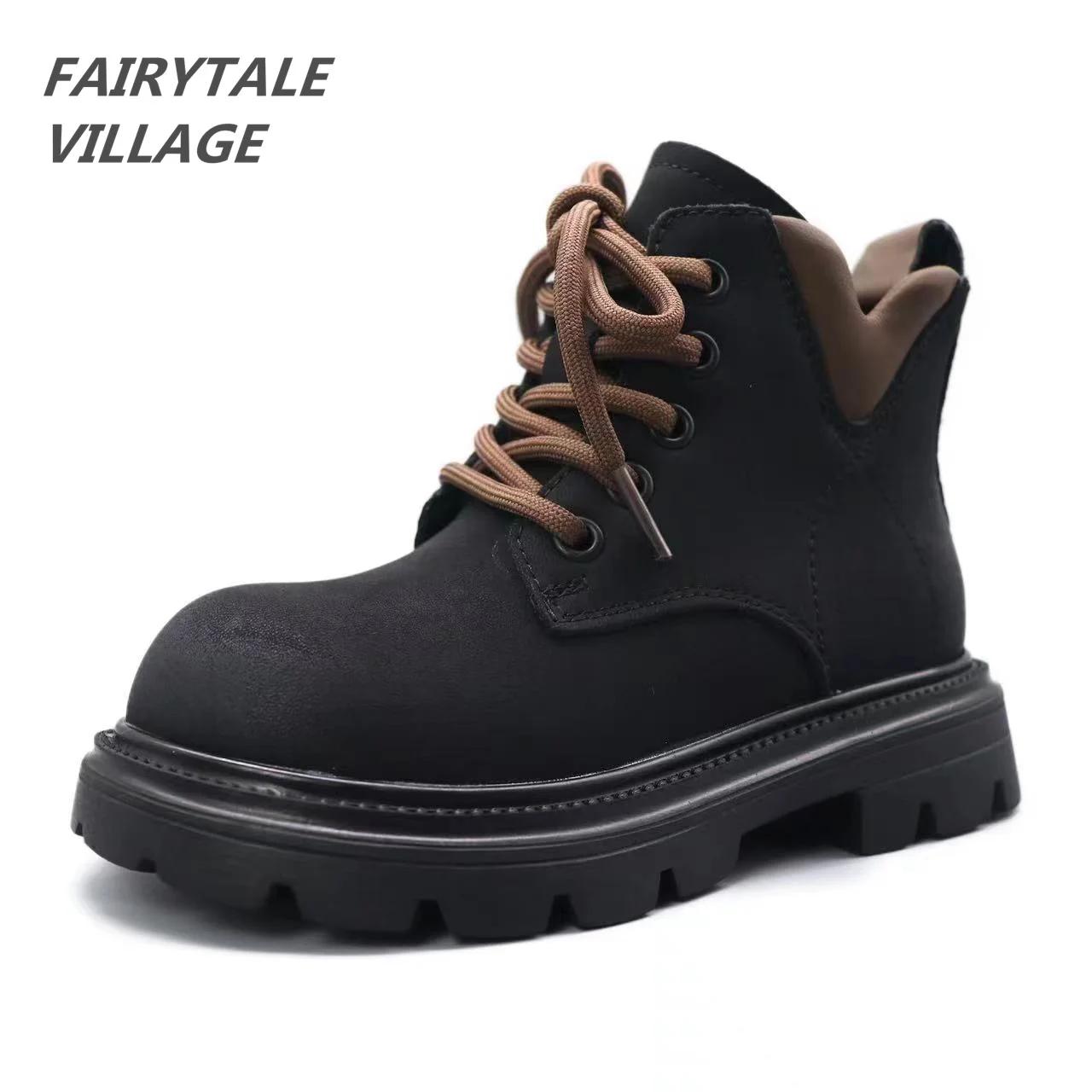 

Fairytale Village 3-12 Years Old High quality tendon sole ankle boots Kids full grain cow leather anti-slip boots
