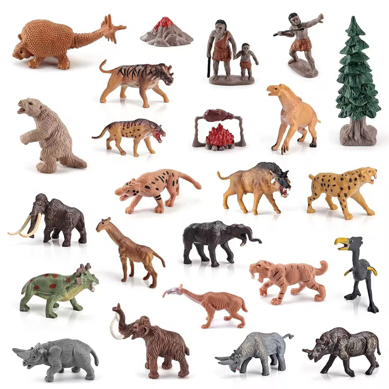 12 Simulated Prehistoric Animal Models Of Ancient Hominids Giant Rhinoceros Mammoths Multiple Children'S Decorative Toys 2