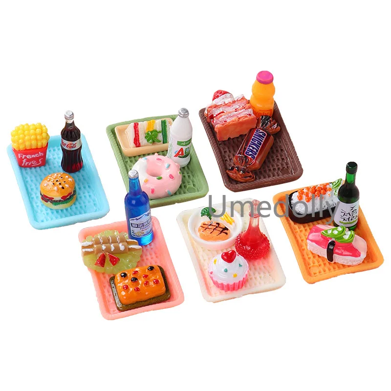 20 Pcs Miniature Items 1:12 Dollhouse Supermarket Food Snacks Mini Cake Wine Drink For Blyth Barbie BJD Doll Kitchen Accessories 3