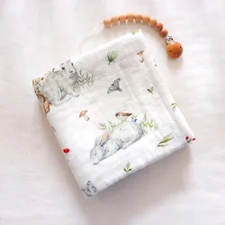 Luxury Muslin Cotton Baby Towel and Swaddle Blanket Set (B19)