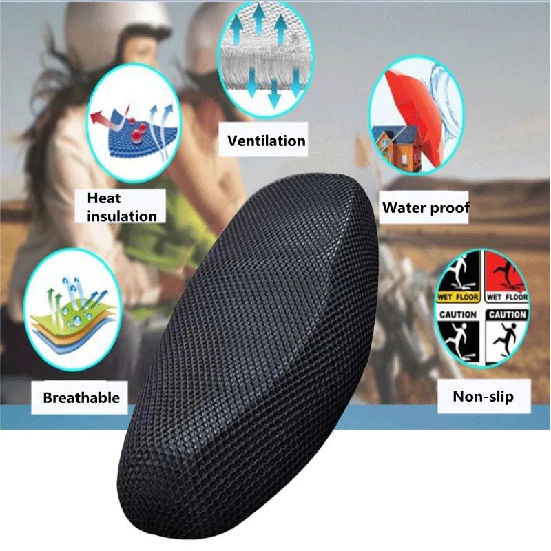 Motorcycle Seat Cover Waterproof Heat Shield Cooling Summber Motorbike  Scooter Accessory M/L/XL