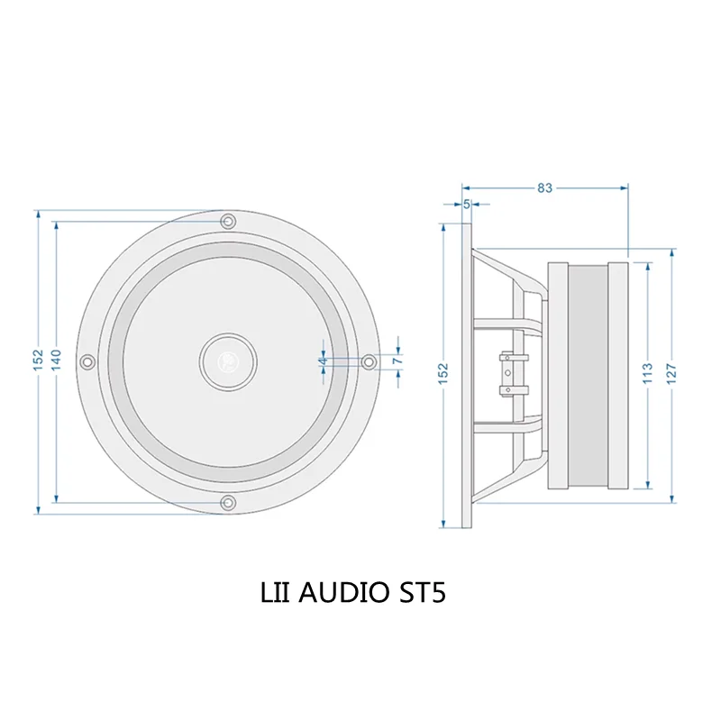 LII AUDIO ST5 5-inch Aluminum Basin Full Frequency Speaker 40W/8ohm (1PCS)