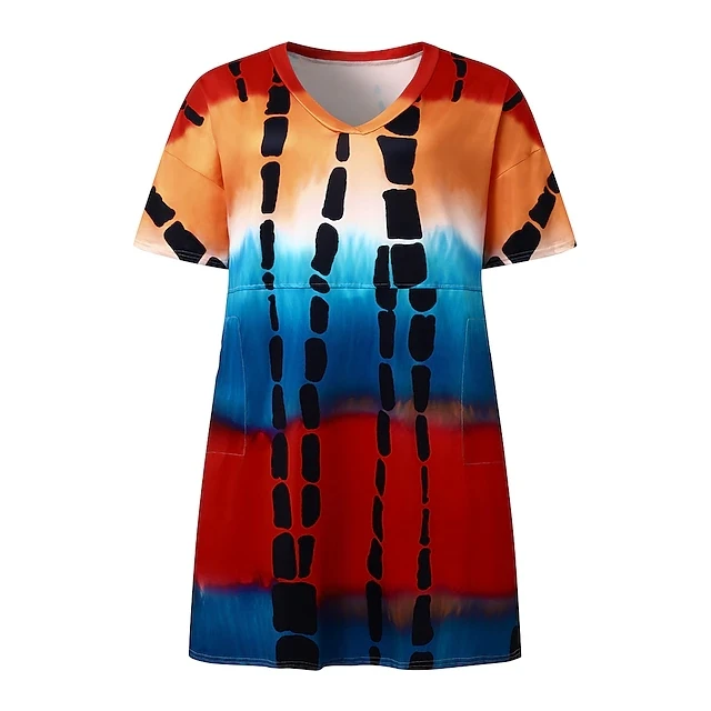 Novo Tamanho Grande das Mulheres Moda Leopardo Estampado Vestido Casual Manga Curta V Neck Com Bolsos Vestidos Festa Solto Tamanho Grande das Mulheres 7 Sbff4167ccf9341c08812fbb9fd7f7a1eY