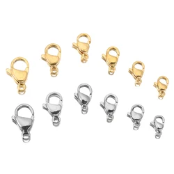 20-30pcs Stainless Steel Gold Lobster Clasps Hooks Claw Clasps for Bracelet Necklace Chain Diy Jewelry Making Supplies Finding