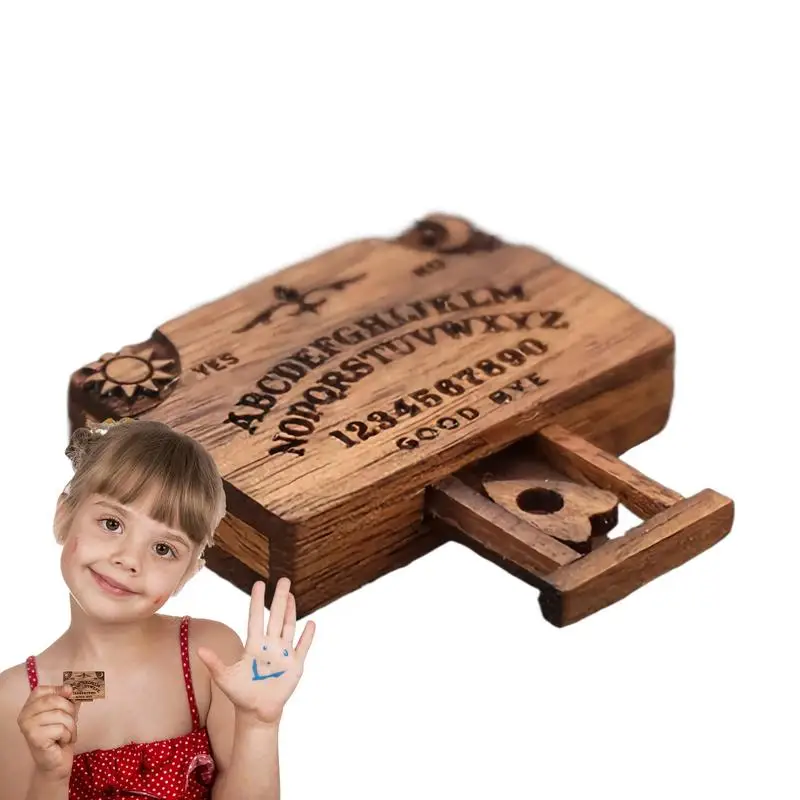 Mini-Ouija-Brett Aus Holz Mit Planchette – Mystisches Deko-Set Für Zuhause