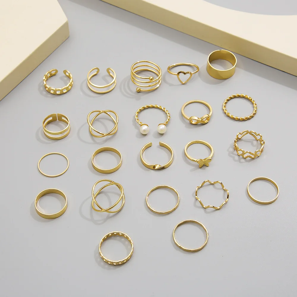 New Openended Multijoint Ring Set 22 Sets Of Love Ring Female