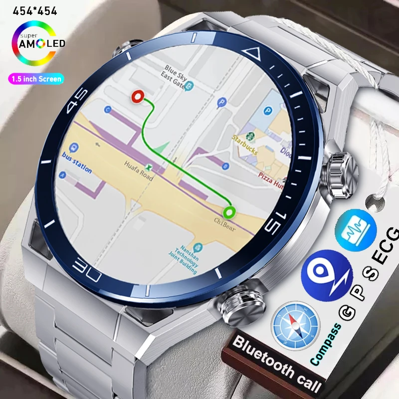 

2023 New NFC ECG+PPG Bluetooth Call Smartwatch GPS Tracker Motion Bracelet Fitness For Huawei Watches Ultimate Smart Watch Men