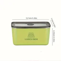 1pc Stainless Steel Food Storage Box with Lid Stackable Food Container Reusable Fruit Food Storage Box Office Metal Lunch Box 2