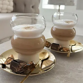 Bicchiere da caffè Tazza da latte Tazze con palline a bolle Bicchieri da vino Bicchieri da champagne Succo di latte Whisky Tazza d'acqua Bar Articoli per feste e ristoranti Bicchieri 1