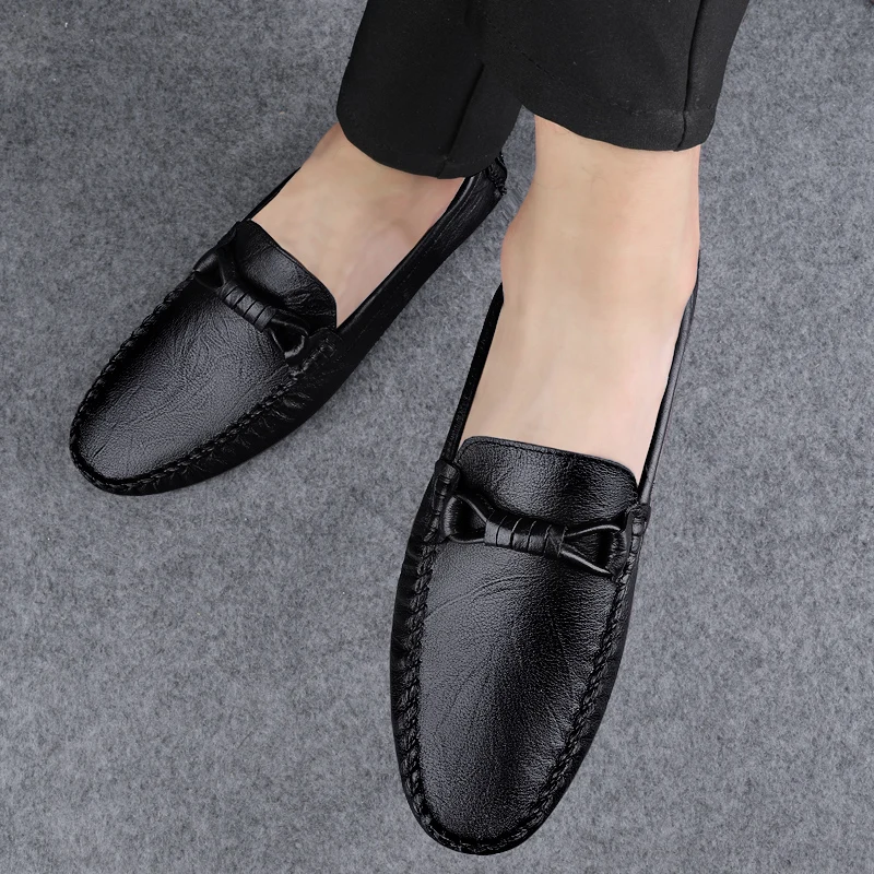 Hot selling Business men's loafers Classic retro gentleman style Outdoor leisure walking Daily office Slip on Black brown shoes 5
