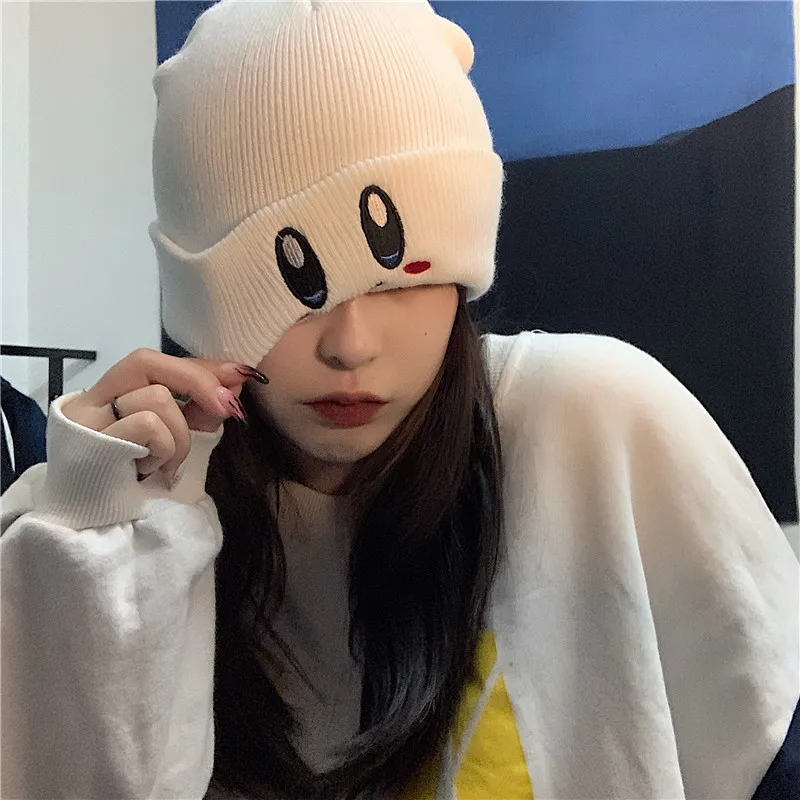 

Hats for Women Men Beanies Knitted Hat Super Cute Eye Embroidery Elasticity Cartoons Beanie Autumn Winter Knitted Hat Skull Cap