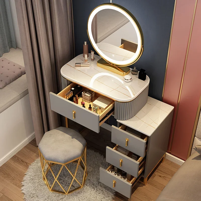 Bedroom Dressing Vanity Table Stand Women Table Storage Cabinet Vanity Drawer Mirror Coiffeuse De Chambre Home Furniture