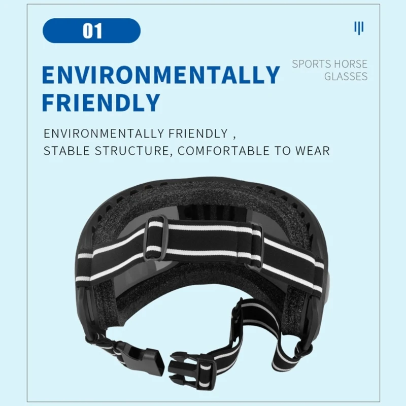 Windproof Horse Sunglasses Equestrians Medium Large Horse Pet Glasses Snow Beach Outdoor Snow Sports Eye Wear horse sunglasses