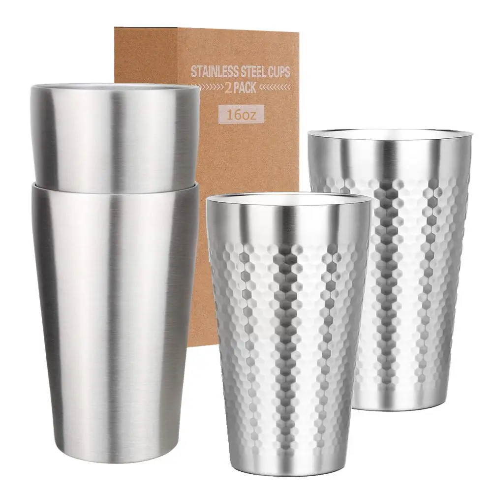 Stainless Steel Insulated Coffee Mugs - Set of 2, 16oz, Dishwasher Safe