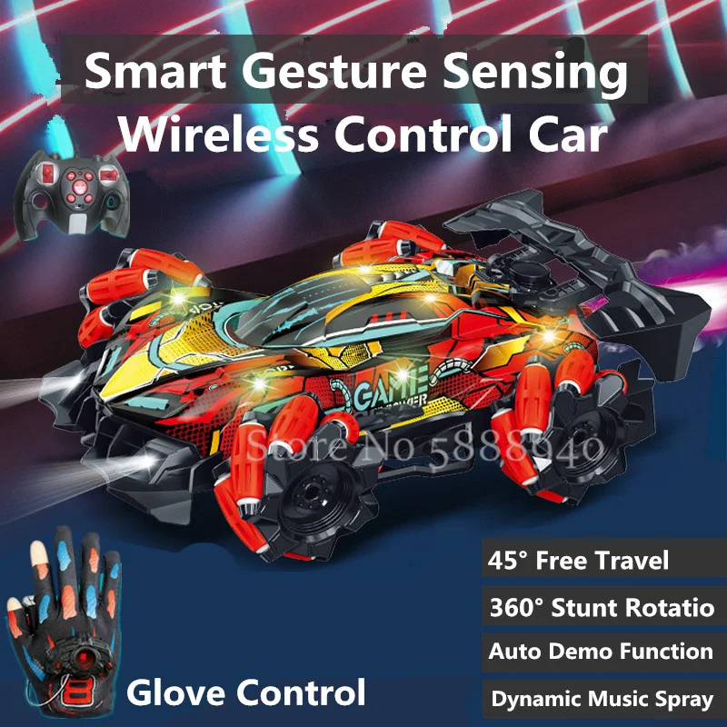 Smart Gesture Sensing Wireless Control Car 2.4GHz 360 ° Stunt Rotatio Drift  Auto Demo LED Light Music Spray High Speed RC Car - AliExpress