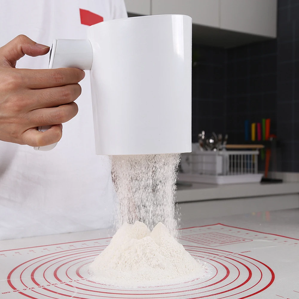 Kitchen Pastry Cake Tool Electric Flour Sieve Handheld Icing Sugar Powder Stainless Steel Screen Cup Shaped Flour Sifter Baking flour sifter baking tools mesh strainer fine mesh strainer powder sieve