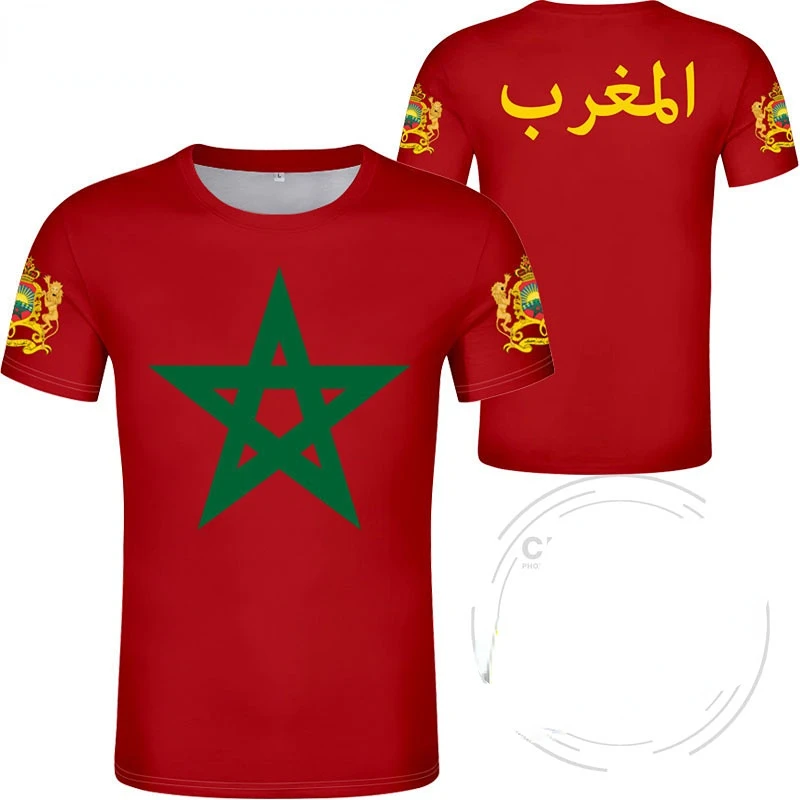 

Morocco T-shirt National Team Quick-drying T-shirt Free Custom Arabic Country Text Print Photo Sportswear Men's Fashion T-shirt