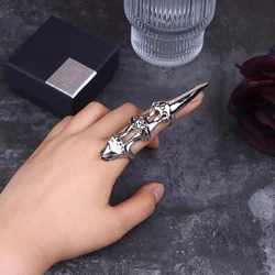 Edgy Exoskeleton Gothic Finger Ring - Statement Jewelry Gift (01)
