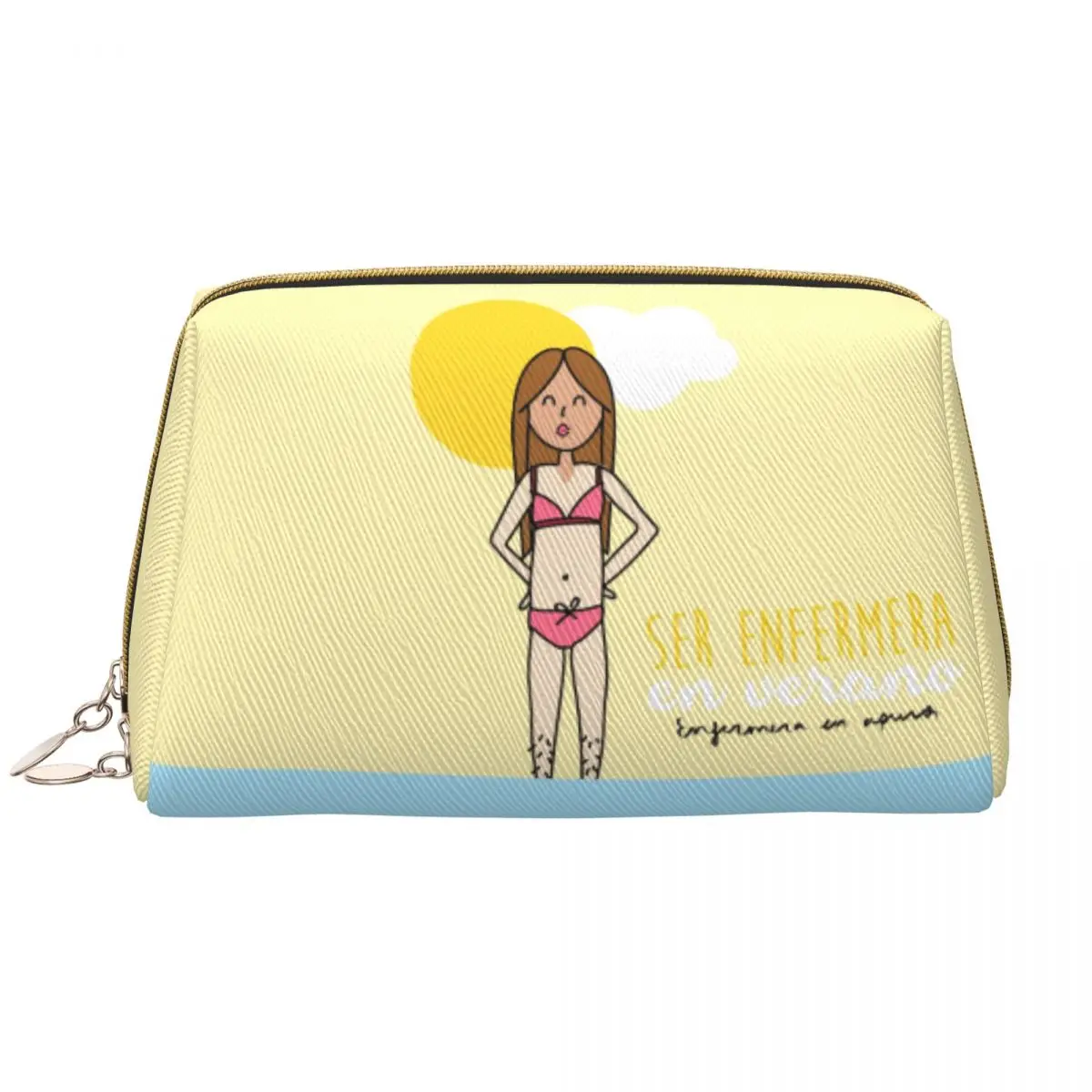 thumbnail image 1 of Bolsa de maquillaje de cuero para doctor, enfermera, enfermera, en apuros, bolsa de cosméticos de gran capacidad a la moda, estuche de artículos de tocador con cremallera para mujer, 1 of 5