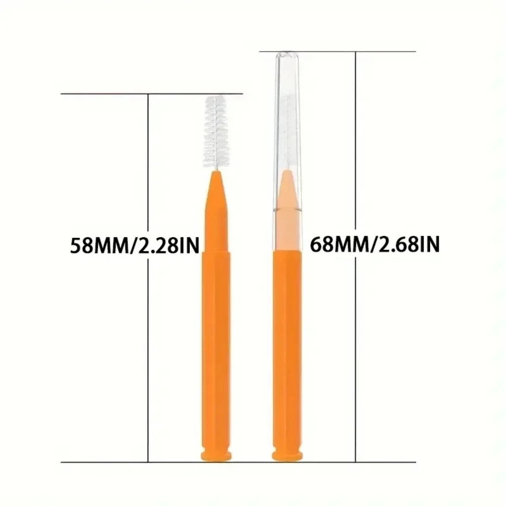 60개 I자형 컬러풀 브러시 픽스 교정용 치아 틈새 브러시 치간 브러시 치아 교정기 청소용 부드러운 브러시