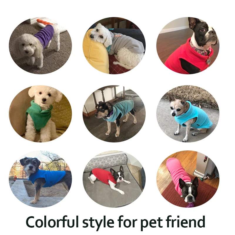 Dog Clothes Winter outdoor Fleece Vest Jacket For Small Medium Dogs French Bulldog Puppy With Pull Ring