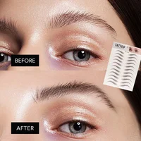 4D Hair Like Eyebrows Makeup Waterproof Eyebrow Tattoo Sticker Long Lasting Natural Fake Eyebrow Stickers Cosmetics 10 pairs 1PC 2
