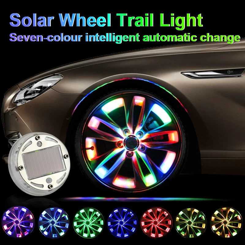 4Pcs Car Wheel light Solar Energy Flash Waterproof Auto Shining Hub