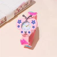2 colors Butterflies Dial silicone Quartz Watch For Children Kids Wristwatch 1