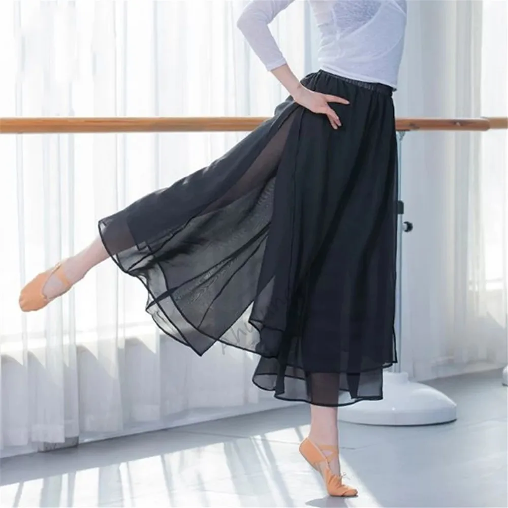 

Adults Women Chiffon Loose Pleated Wide Leg Palazzo Pants Black Red Purple Dance Harem Skirt Pants Flowy Palazzo Trousers D106