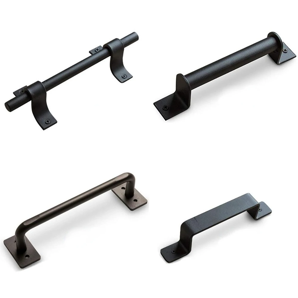 Estilo Vintage Deslizante de Celeiro Porta Alça Pull Kit Heavy Duty Grande Puxar e Flush Conjunto Aço Carbono Casa e Hotel