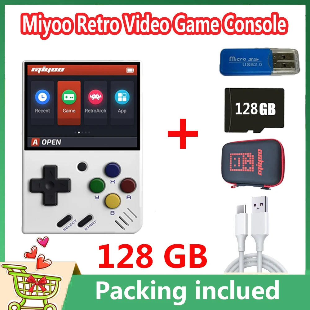 Miyoo Mini IPS Retro Video Gaming Console Handheld Game Players for FC GBA Vibration Motor 32G/64G/128G Memory RAM128MB Game 