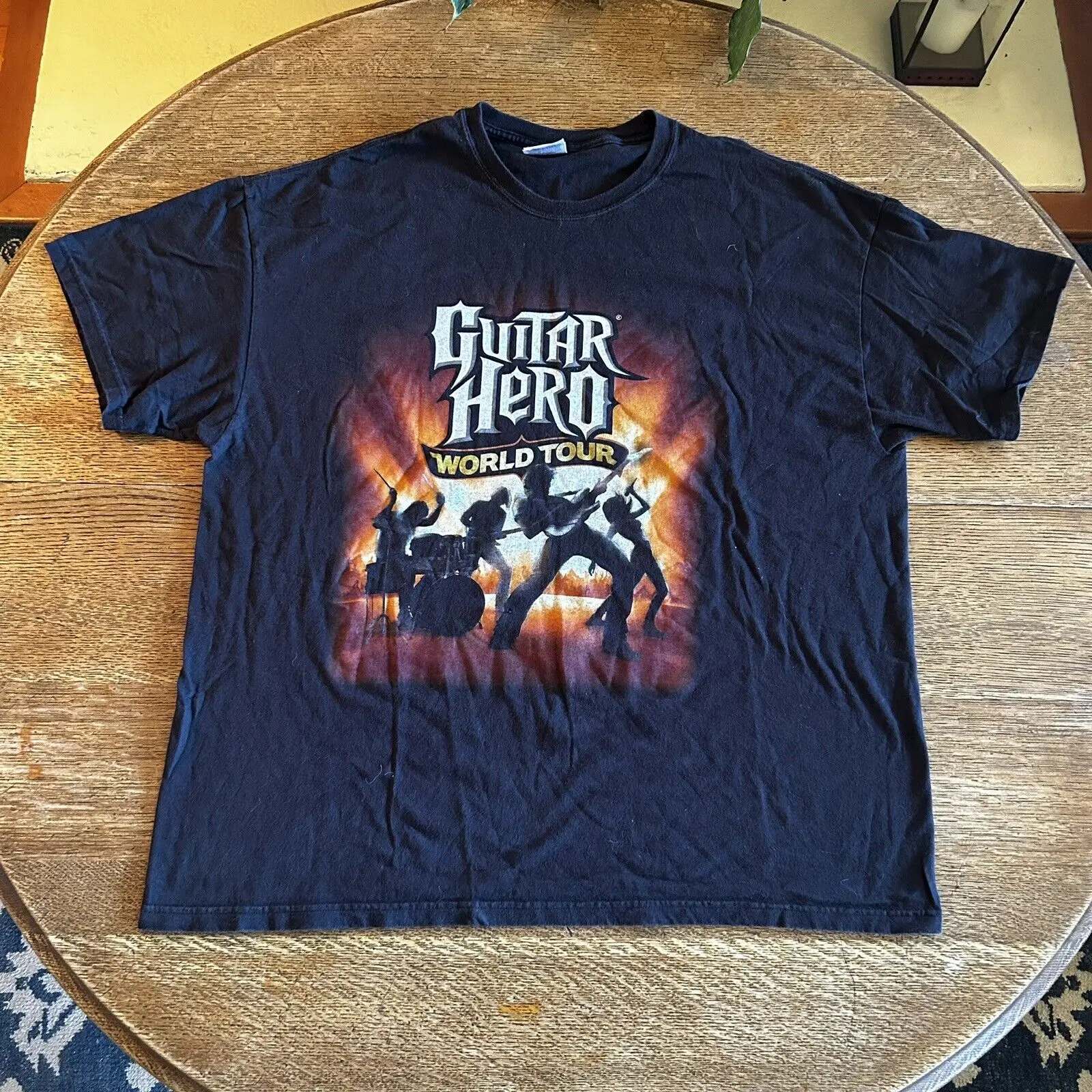 Maglietta Vintage Guitar Hero World Tour Taglia Xxl Maniche Lunghe O Corte