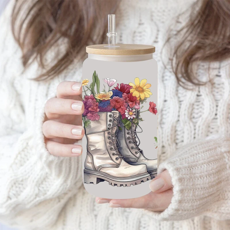 UV DTF Transfer Sticker Cowboy Cow 16oz Libbey Glasses Wraps Bottles Cup Can DIY Waterproof Decals dtf transfer sticker