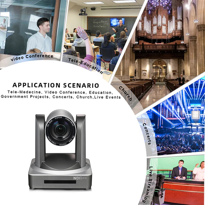 2MP Broadcasting Video Conferencing 30X Optical Zoom NDI PTZ Camera with HDMI SDI LAN 6 2MP Broadcasting Video Conferencing 30X Optical Zoom NDI PTZ Camera with HDMI SDI LAN - Image 6
