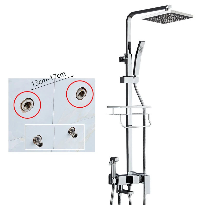 Hot Cold Bathroom Showers Faucet Mixer Crane Bathtub Bath Faucet Column Shower Panels Bidet Chrome Plated shower head,shower set