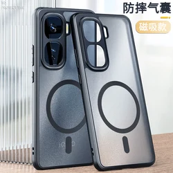 Matte Transparent Non - Slip Magnetic Shockproof Phone Case with Bumper Shell Protection for IQOO Neo 10 Pro Plus (Magnetic matte black)