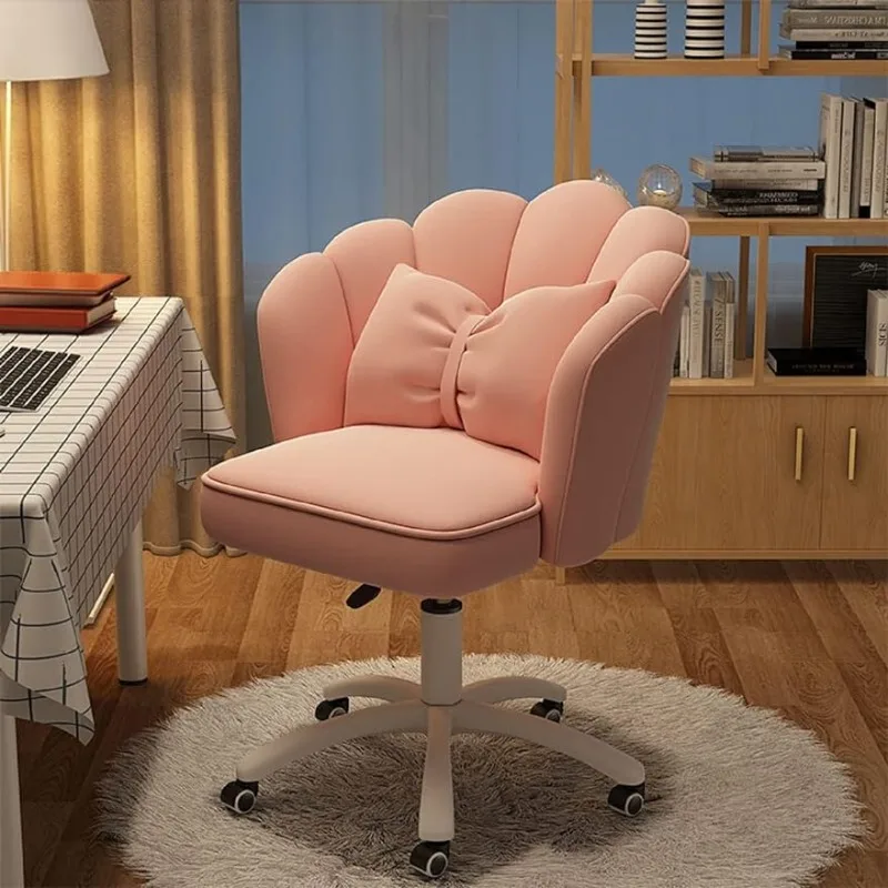 

XUEGW Office Chair Cute Petal Desk Chair, Modern Fabric Home Butterfly Chairs Height Adjustable Chair Makeup Chairs