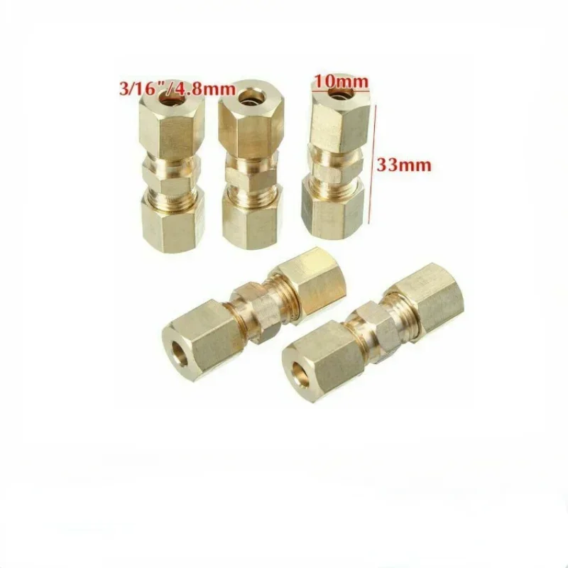 Auto Brake Hose Brass Fittings 3/16" Export Brake Lines Pipe Union Fittings Straight Brass Connector Car Accessories brake oil connector brake adapter car brake pipe repair kit